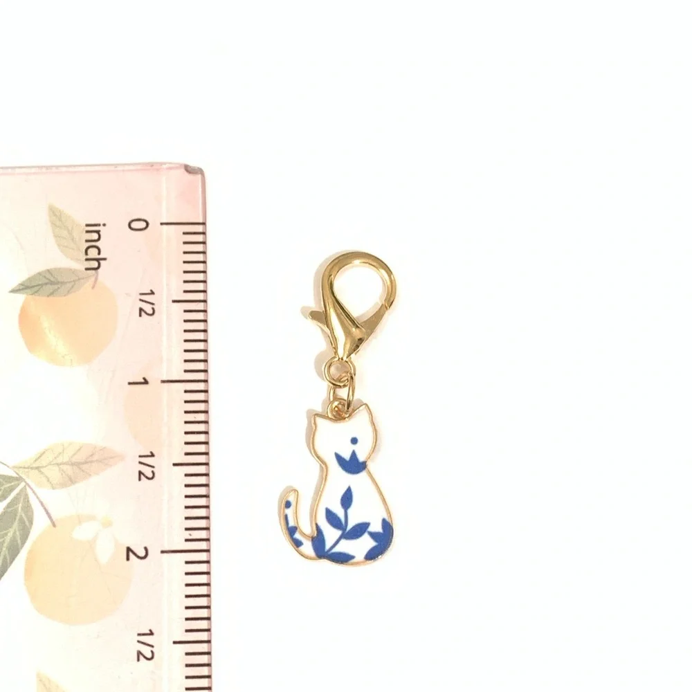 New Gold and Blue Cat Charm